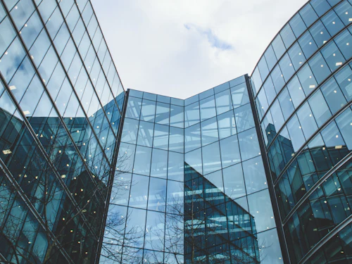 Curved contemporary building facade