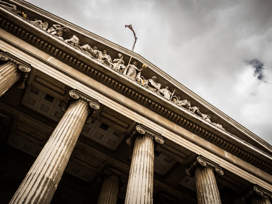 Neoclassical courthouse columns