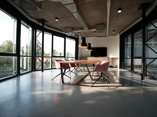 Contemporary office lounge and meeting area